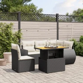 6-piece garden sofa set with black synthetic rattan cushions by , Garden sets - Ref: Foro24-3272197, Price: 429,61 €, Discoun...