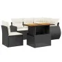 6-piece garden sofa set with black synthetic rattan cushions by , Garden sets - Ref: Foro24-3272197, Price: 429,61 €, Discoun...
