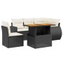 Set aus 6-teiligen Gartensofas und Kissen Kunstrattan schwarz von , Gartensets - Ref: Foro24-3272197, Preis: 412,15 €, Rabatt: %