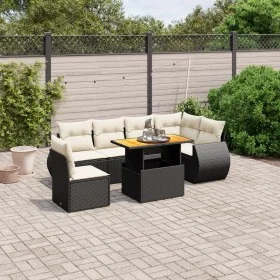7-piece garden dining set with black synthetic rattan cushions by , Garden sets - Ref: Foro24-3272218, Price: 483,75 €, Disco...