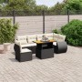 7-teiliges Garten-Esszimmerset und Kissen synthetisches Rattan schwarz von , Gartensets - Ref: Foro24-3272218, Preis: 450,79 ...