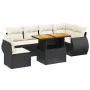 7-piece garden dining set with black synthetic rattan cushions by , Garden sets - Ref: Foro24-3272218, Price: 483,75 €, Disco...