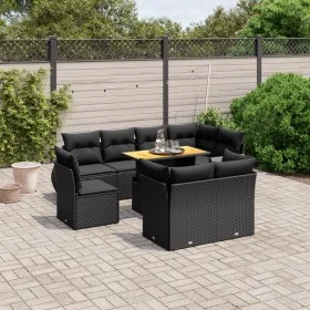 Set de sofás de jardín 8 piezas y cojines ratán sintético negro de , Conjuntos de jardín - Ref: Foro24-3272287, Precio: 763,3...