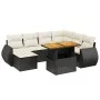 Set aus 8-teiligen Gartensofas und Kissen Kunstrattan schwarz von , Gartensets - Ref: Foro24-3272309, Preis: 525,26 €, Rabatt: %