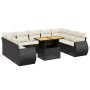 Gartensofa-Set 10-teilig mit schwarzen synthetischen Rattankissen von , Gartensets - Ref: Foro24-3272337, Preis: 612,70 €, Ra...