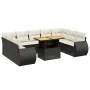 Gartensofa-Set 10-teilig mit schwarzen synthetischen Rattankissen von , Gartensets - Ref: Foro24-3272337, Preis: 644,92 €, Ra...