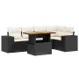 Set de sofás de jardín 6 piezas y cojines ratán sintético negro de , Conjuntos de jardín - Ref: Foro24-3272624, Precio: 423,5...