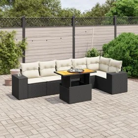 7-piece garden dining set with black synthetic rattan cushions by , Garden sets - Ref: Foro24-3272645, Price: 478,76 €, Disco...