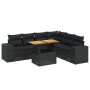 Set de comedor de jardín 7 pzas y cojines ratán sintético negro de , Conjuntos de jardín - Ref: Foro24-3272651, Precio: 525,5...