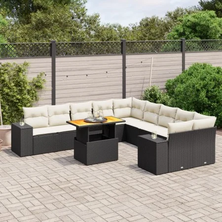 Garden sofa set 11 pieces and black synthetic rattan cushions by , Garden sets - Ref: Foro24-3272827, Price: 709,04 €, Discou...
