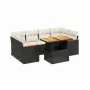 7-teiliges Garten-Essset und schwarze Kissen aus synthetischem Rattan von , Gartensets - Ref: Foro24-3272974, Preis: 464,97 €...