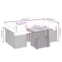 7-teiliges Garten-Essset und schwarze Kissen aus synthetischem Rattan von , Gartensets - Ref: Foro24-3272974, Preis: 464,97 €...