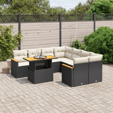 8-piece garden sofa set with black synthetic rattan cushions by , Garden sets - Ref: Foro24-3273002, Price: 556,89 €, Discoun...