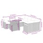 Set aus 8-teiligen Gartensofas und Kissen Kunstrattan schwarz von , Gartensets - Ref: Foro24-3273002, Preis: 531,14 €, Rabatt: %