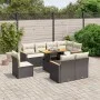 Set aus 8-teiligen Gartensofas und Kissen Kunstrattan schwarz von , Gartensets - Ref: Foro24-3273170, Preis: 585,01 €, Rabatt: %