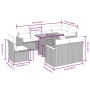 Set aus 8-teiligen Gartensofas und Kissen Kunstrattan schwarz von , Gartensets - Ref: Foro24-3273170, Preis: 554,62 €, Rabatt: %