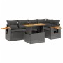 Set aus 6-teiligen Gartensofas und Kissen Kunstrattan schwarz von , Gartensets - Ref: Foro24-3271741, Preis: 431,92 €, Rabatt: %