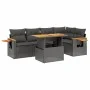 Set aus 6-teiligen Gartensofas und Kissen Kunstrattan schwarz von , Gartensets - Ref: Foro24-3271741, Preis: 446,89 €, Rabatt: %