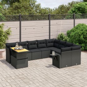 Garden sofa set 10 pieces with black synthetic rattan cushions by , Garden sets - Ref: Foro24-3271916, Price: 662,86 €, Disco...