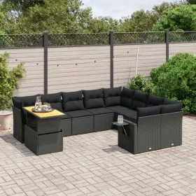 Garden sofa set 10 pieces with black synthetic rattan cushions by , Garden sets - Ref: Foro24-3271916, Price: 675,34 €, Disco...