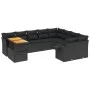 Garden sofa set 10 pieces with black synthetic rattan cushions by , Garden sets - Ref: Foro24-3271916, Price: 675,34 €, Disco...