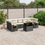 Set aus 8-teiligen Gartensofas und Kissen Kunstrattan schwarz von , Gartensets - Ref: Foro24-3271665, Preis: 541,62 €, Rabatt: %