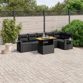 7-piece garden dining set with black synthetic rattan cushions by , Garden sets - Ref: Foro24-3271762, Price: 513,08 €, Disco...