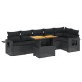 7-teiliges Garten-Esszimmerset und Kissen synthetisches Rattan schwarz von , Gartensets - Ref: Foro24-3271762, Preis: 491,97 ...