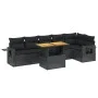 7-teiliges Garten-Esszimmerset und Kissen synthetisches Rattan schwarz von , Gartensets - Ref: Foro24-3271762, Preis: 511,47 ...