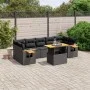 Set aus 8-teiligen Gartensofas und Kissen Kunstrattan schwarz von , Gartensets - Ref: Foro24-3273428, Preis: 600,81 €, Rabatt: %