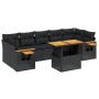 8-piece garden sofa set with black synthetic rattan cushions by , Garden sets - Ref: Foro24-3273428, Price: 577,69 €, Discoun...