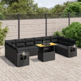 Garden sofa set 11 pieces and black synthetic rattan cushions by , Garden sets - Ref: Foro24-3271923, Price: 754,63 €, Discou...