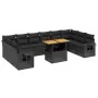 Set mit 11 Stück Gartensofas und Kissen synthetisches Rattan schwarz von , Gartensets - Ref: Foro24-3271923, Preis: 754,69 €,...