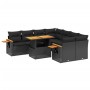 Set aus 8-teiligen Gartensofas und Kissen Kunstrattan schwarz von , Gartensets - Ref: Foro24-3271678, Preis: 614,75 €, Rabatt: %