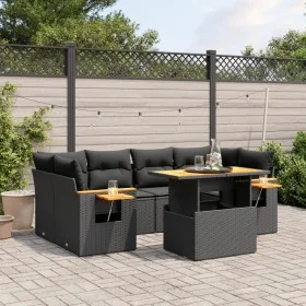 7-piece garden dining set with black synthetic rattan cushions by , Garden sets - Ref: Foro24-3271650, Price: 511,06 €, Disco...