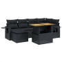 Garten-Essgruppe 7-teilig mit schwarzen Polstern aus synthetischem Rattan. von , Gartensets - Ref: Foro24-3271853, Preis: 473...