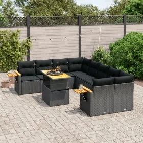 Set aus 8-teiligen Gartensofas und Kissen Kunstrattan schwarz von , Gartensets - Ref: Foro24-3273442, Preis: 633,46 €, Rabatt: %