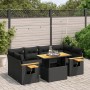Set de comedor de jardín 7 pzas y cojines ratán sintético negro de , Conjuntos de jardín - Ref: Foro24-3273414, Precio: 499,91 €