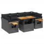 7-piece garden dining set and black synthetic rattan cushions by , Garden sets - Ref: Foro24-3273414, Price: 499,55 €, Discou...