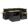 Set de muebles de jardín 5 pzas y cojines ratán sintético negro de , Conjuntos de jardín - Ref: Foro24-3271734, Precio: 394,6...