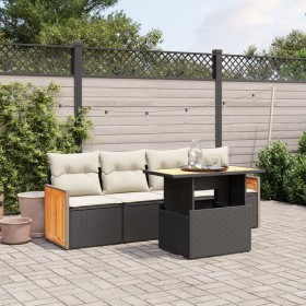 5-piece garden furniture set with black synthetic rattan cushions by , Garden sets - Ref: Foro24-3273835, Price: 327,35 €, Di...
