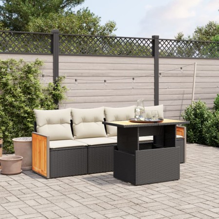 5-piece garden furniture set with black synthetic rattan cushions by , Garden sets - Ref: Foro24-3273835, Price: 327,35 €, Di...