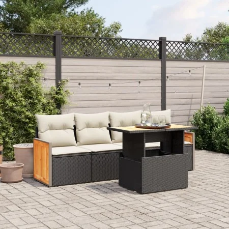 5-piece garden furniture set with black synthetic rattan cushions by , Garden sets - Ref: Foro24-3273835, Price: 334,60 €, Di...
