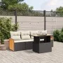 5-teiliges Gartenmöbel-Set und Kissen aus synthetischem Rattan schwarz von , Gartensets - Ref: Foro24-3273835, Preis: 332,71 ...