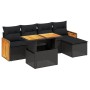 Set de sofás de jardín 6 piezas y cojines ratán sintético negro by , Garden sets - Ref: Foro24-3273932, Price: 381,14 €, Disc...