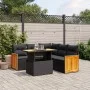 Set de sofás de jardín 6 piezas y cojines ratán sintético negro von , Gartensets - Ref: Foro24-3273953, Preis: 426,62 €, Raba...