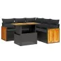 Set de sofás de jardín 6 piezas y cojines ratán sintético negro von , Gartensets - Ref: Foro24-3273953, Preis: 426,62 €, Raba...