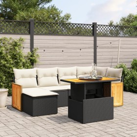 7-piece garden dining set with black synthetic rattan cushions by , Garden sets - Ref: Foro24-3274059, Price: 434,03 €, Disco...