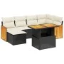 7-piece garden dining set with black synthetic rattan cushions by , Garden sets - Ref: Foro24-3274059, Price: 450,80 €, Disco...