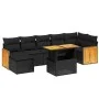 Set de sofás de jardín 8 piezas y cojines ratán sintético negro de , Conjuntos de jardín - Ref: Foro24-3274065, Precio: 530,3...